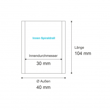 Sonderbuchse Ø 30x40x104 mm, gehärtet, schweißbar (IS)